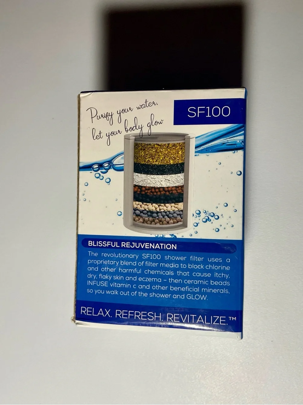 New AquaBliss SF100 Daily Revitalize Shower Filter Chrome In Box Fresh Clean